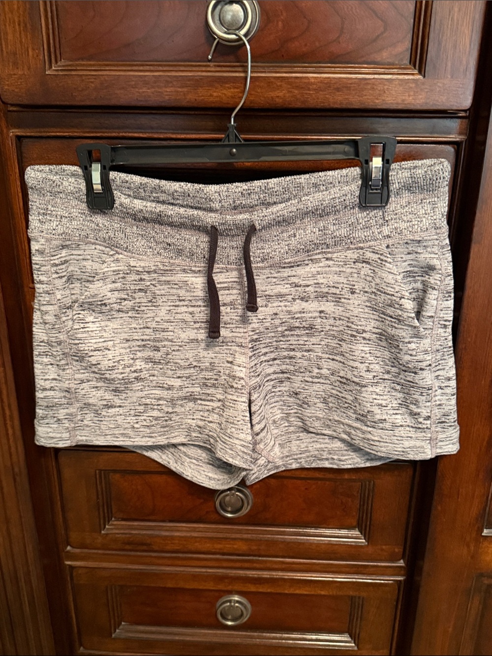Athleta Heathered Gray Drawstring Athletic Shorts